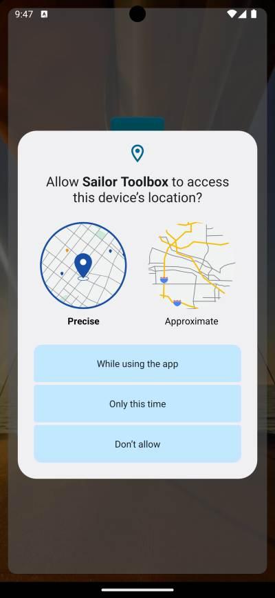 Sailor Toolbox Location acceptance