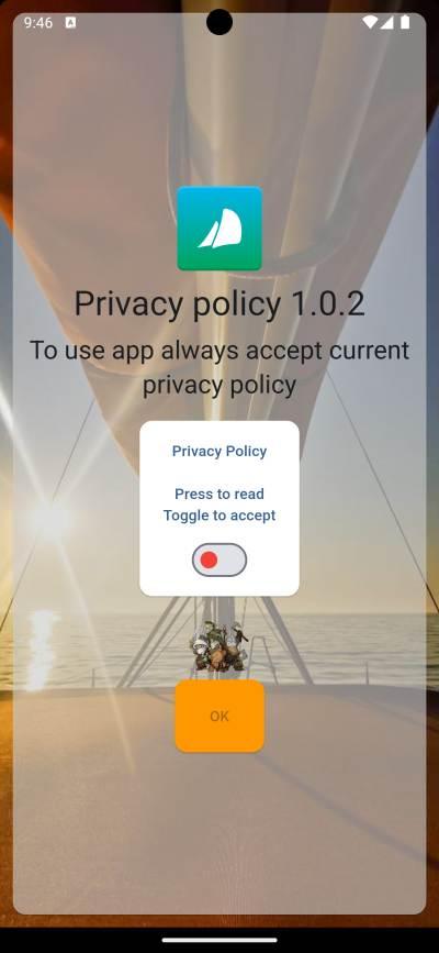 Sailor Toolbox Privacy Policy acceptance