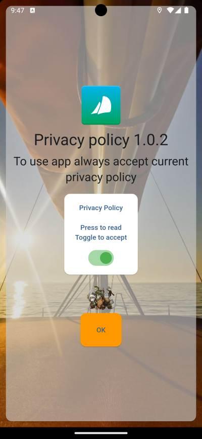 Sailor Toolbox Privacy Policy accepted